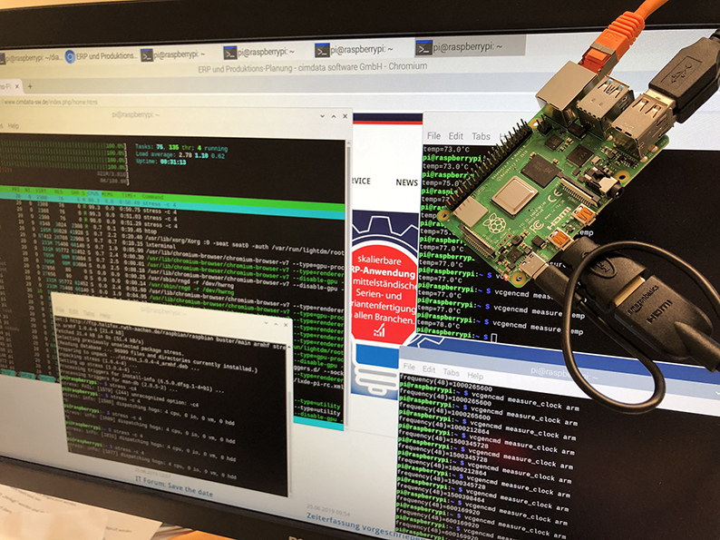 Raspberry Pi 4 ERP und ProduktionsPlanung cimdata software GmbH