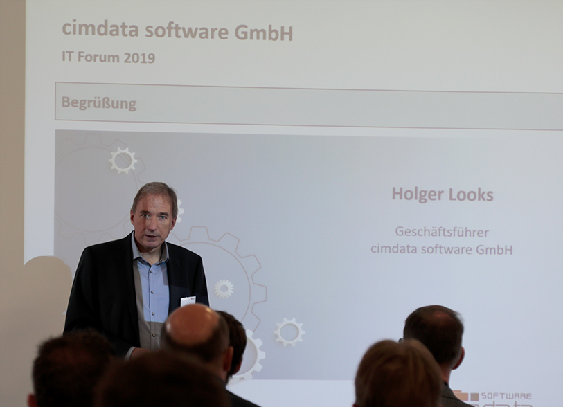 Begrüßung durch Herrn Looks am IT Forum 2019 von cimdata software in Westheim